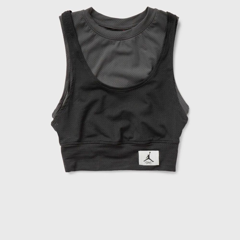 JORDAN WOMENS MESH CROPPED TOP BLACK & GRAY SIZE XS
